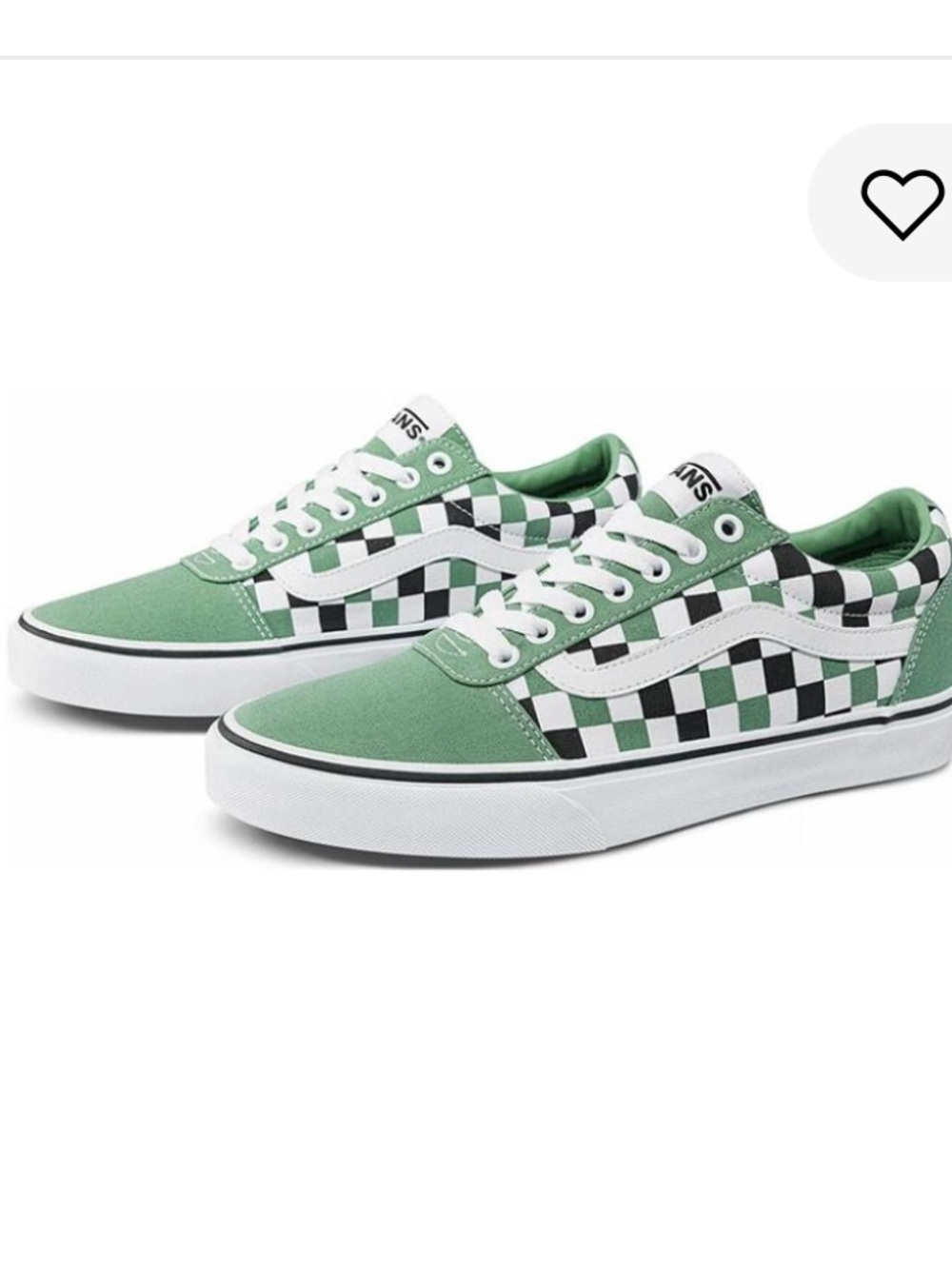 Vans Kids Ward Low Top Sneakers in Green and White Checkerboard